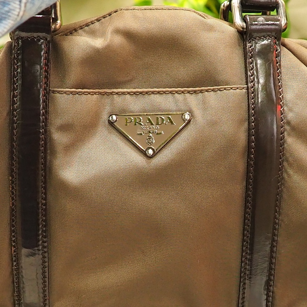 Prada Tessuto Nylon Mini Boston Bag – Khaki Brown